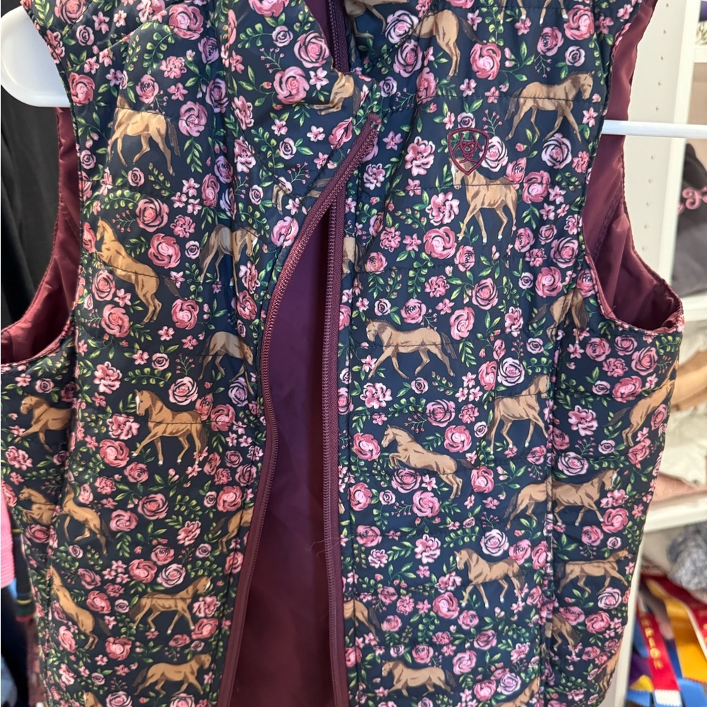 Ariat Youth Floral Horse Print Vest